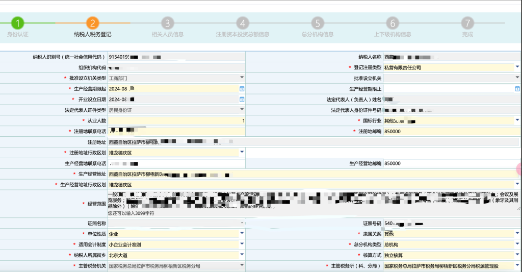 拉薩公司稅務(wù)登記全攻略